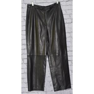 Siena Studio Black Lambskin Leather Pants Trousers Size 12